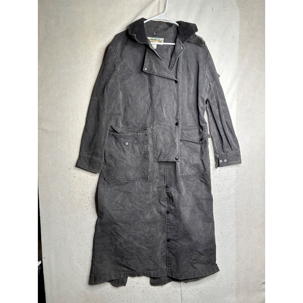 Saddlesmith Outfitters by Action Duster Coat Black Cotton Canvas USA Made Small